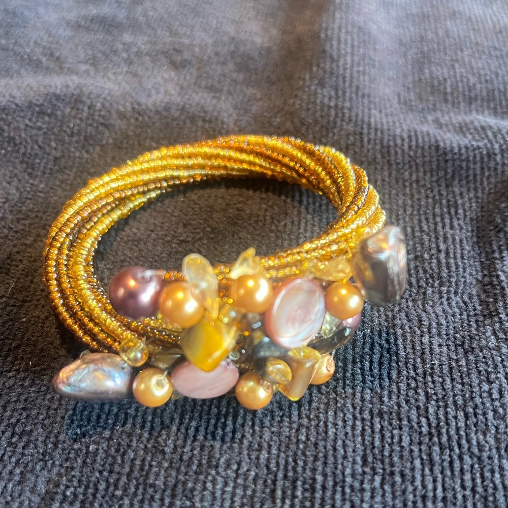 Pearl & Bead wrap style bracelet